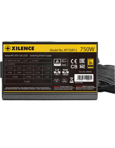 Xilence Performance A+ Xp750R12 Moduł Zasilaczy 750 W 20+4 Pin Atx Atx Czarny
