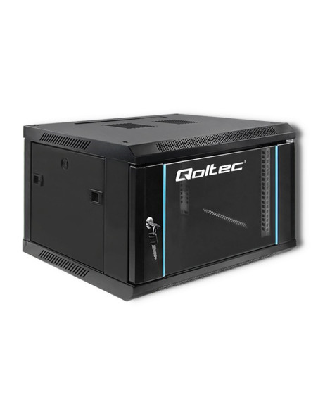 Szafa Wisząca Qoltec Rack 19" 6U 600X370X600 Czarna