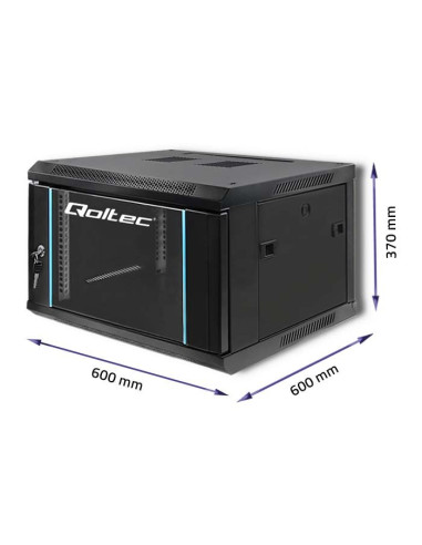 Szafa Wisząca Qoltec Rack 19" 6U 600X370X600 Czarna