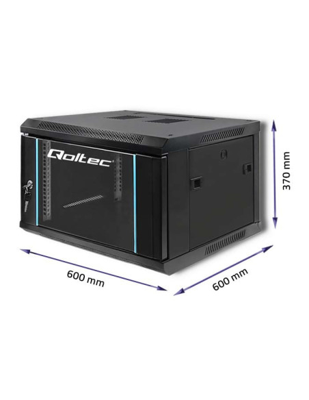 Szafa Wisząca Qoltec Rack 19" 6U 600X370X600 Czarna