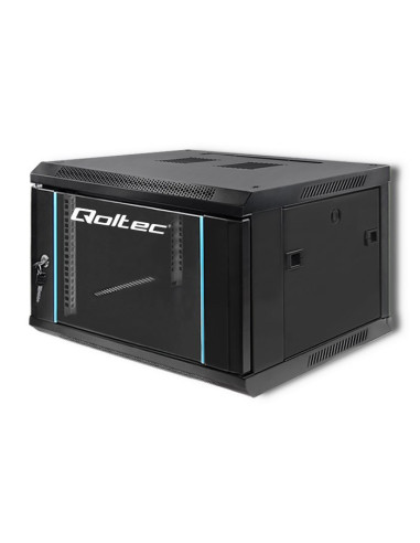 Szafa Wisząca Qoltec Rack 19" 6U 600X370X600 Czarna