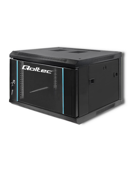 Szafa Wisząca Qoltec Rack 19" 6U 600X370X600 Czarna
