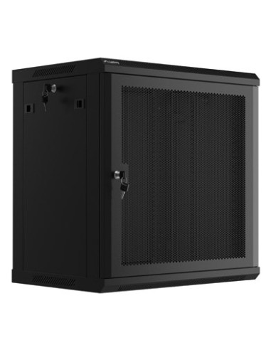 Szafa Instalacyjna Rack Wisząca 19" 12U 600X450 Czarna Drzwi Perforowane Lanberg (Flat Pack)
