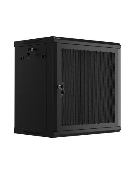 Szafa Instalacyjna Rack Wisząca 19" 12U 600X450 Czarna Drzwi Perforowane Lanberg (Flat Pack)