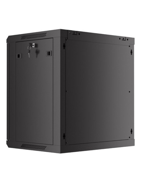 Szafa Instalacyjna Rack Wisząca 19" 12U 600X450 Czarna Drzwi Perforowane Lanberg (Flat Pack)