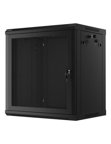 Szafa Instalacyjna Rack Wisząca 19" 12U 600X450 Czarna Drzwi Perforowane Lanberg (Flat Pack)