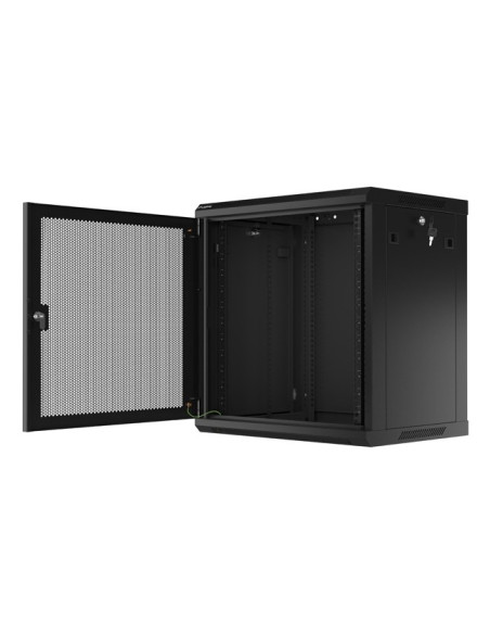 Szafa Instalacyjna Rack Wisząca 19" 12U 600X450 Czarna Drzwi Perforowane Lanberg (Flat Pack)