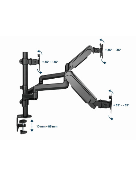 Gembird Biurkowe Regulowane Ramię/Uchwyt Na 3 Monitory 17-27, Vesa 100X100Mm, Do 7 Kg