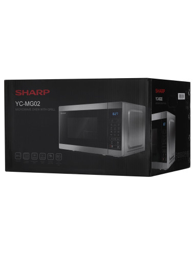 Kuchenka Mikrofalowa Sharp Yc-Mg02E-S (800W  20L  Kolor Srebrny)