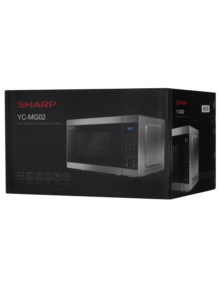 Kuchenka Mikrofalowa Sharp Yc-Mg02E-S (800W  20L  Kolor Srebrny)