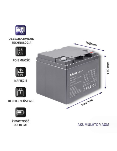 Akumulator Bezobsługowy Qoltec 53035