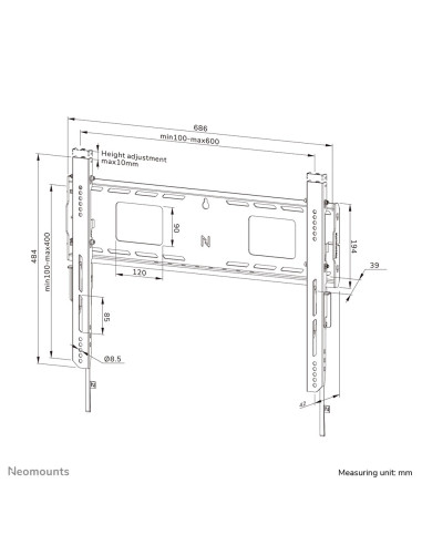 Tv Set Acc Wall Mount/Wl30-750Bl16 Neomounts