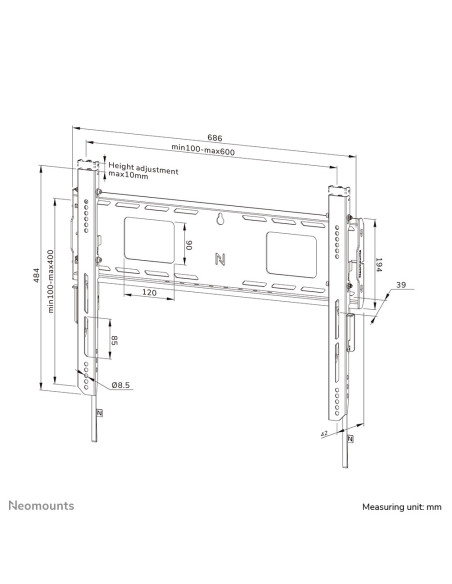 Tv Set Acc Wall Mount/Wl30-750Bl16 Neomounts