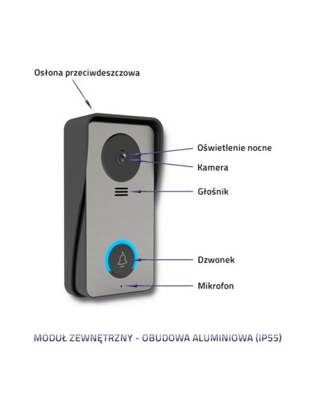 Qoltec Wideodomofon Theon 4 | Tft Lcd 4.3" | Biały