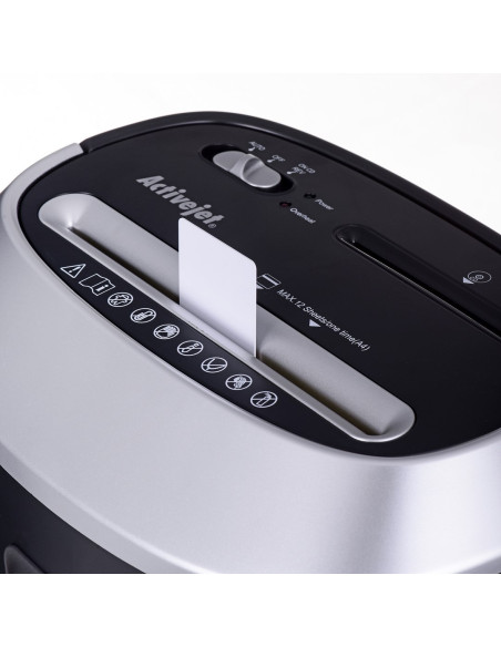 Niszczarka Activejet Ash-1201D, P-3, 25 L, Ścinki 45 Mm, Czarno-Srebrna.