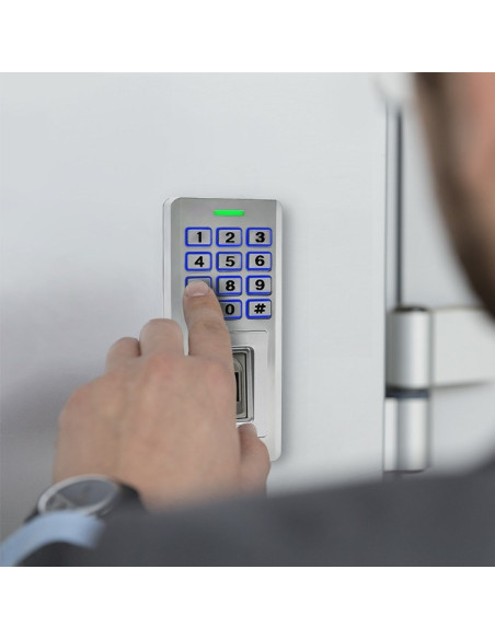 Qoltec Zamek Szyfrowy Oberon Z Czytnikiem Linii Papilarnych | Rfid | Kod | Karta | Brelok | Dzwonek | Ip68 | Em