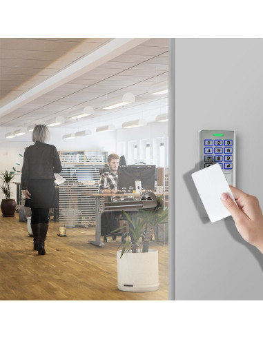 Qoltec Zamek Szyfrowy Oberon Z Czytnikiem Linii Papilarnych | Rfid | Kod | Karta | Brelok | Dzwonek | Ip68 | Em