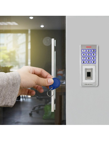 Qoltec Zamek Szyfrowy Oberon Z Czytnikiem Linii Papilarnych | Rfid | Kod | Karta | Brelok | Dzwonek | Ip68 | Em