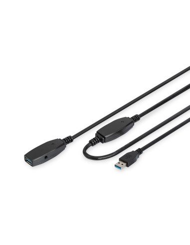 Kabel Przedłużający Usb 3.0 Superspeed 20Mtyp Usb A/Usb A M/Ż Aktywny Czarny 20M