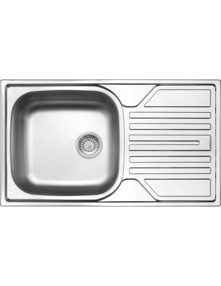 Zlewozmywak Stalowy 1-Komorowy Z Ociekaczem - Odpływ 3.5" Zel_0113 5908212037676