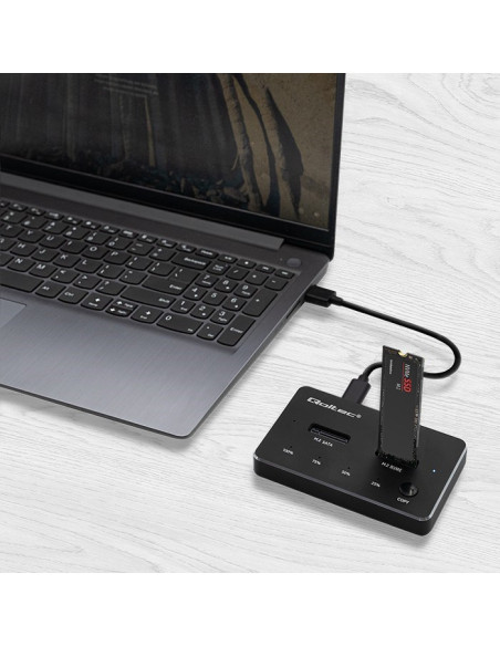 Qoltec Stacja Dokująca Dysków Ssd M.2 | Nvme | Sata | Usb-C | Dual 2 X 2Tb