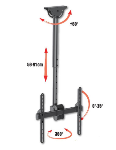 Techly Uchwyt Sufitowy Tv Led/Lcd 32-55 Cali 50Kg