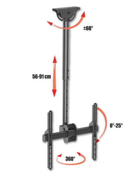 Techly Uchwyt Sufitowy Tv Led/Lcd 32-55 Cali 50Kg