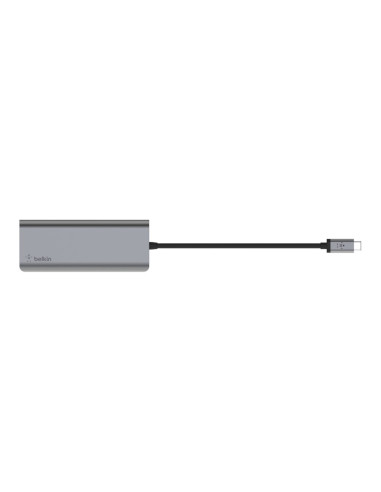 Hub Belkin Connect Usb-C 6-In-1 Multiport Adapter 1X4K Hdmi/2Xusb-A/1Xusb-C Pd3.0/1Xrj45 Gigabit/1Xcard Reader Grey