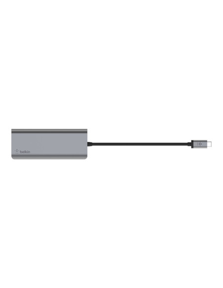 Hub Belkin Connect Usb-C 6-In-1 Multiport Adapter 1X4K Hdmi/2Xusb-A/1Xusb-C Pd3.0/1Xrj45 Gigabit/1Xcard Reader Grey