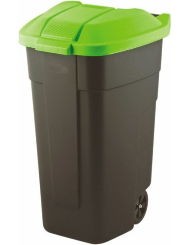 Curver 214125 Kosz Na Śmieci 110 L Prostokątny Plastik Czarny, Zielony