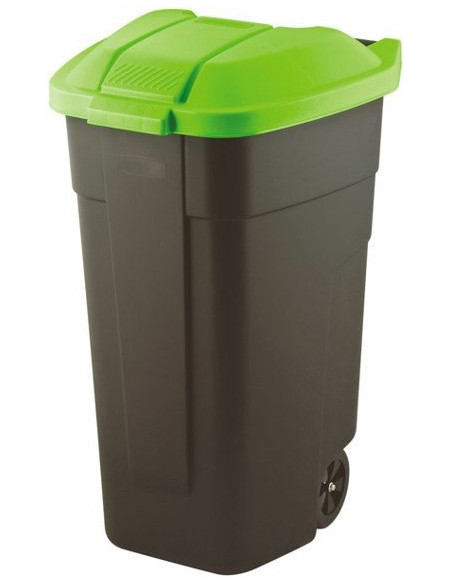 Curver 214125 Kosz Na Śmieci 110 L Prostokątny Plastik Czarny, Zielony