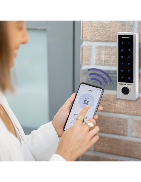 Qoltec Zamek Szyfrowy Dotykowy Titan Z Czytnikiem Linii Papilarnych | Rfid | Bt 4.0 | Kod | Karta | Brelok | Dzwanek | Ip68