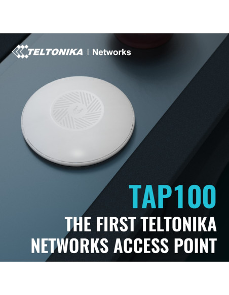 Teltonika · Accesspoint· Tap100· 2X1· Wi-Fi 4· 300Mbit· 1X 10/100· 15W Poe - Access Point - 0,1 Gbps 300 Mbit/S Biały Obsługa Po