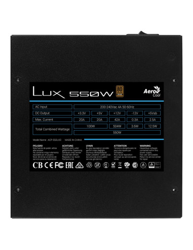 Zasilacz Aerocool Pgs Lux 550W 80+ Bronze