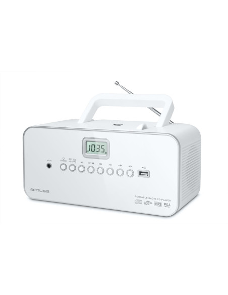 Radioodtwarzacz Muse M-28 Rdw Przenośne Radio Fm/Cd/Mp3/Jack/Usb Biały