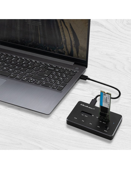 Qoltec Stacja Dokująca Dysków 2X Ssd M.2 Sata | Ngff | Usb Typ C