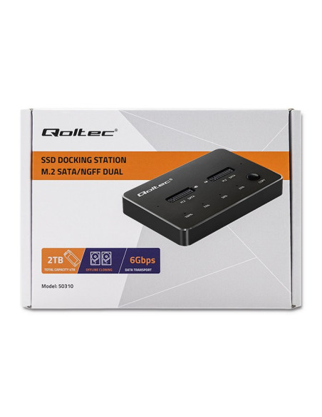 Qoltec Stacja Dokująca Dysków 2X Ssd M.2 Sata | Ngff | Usb Typ C