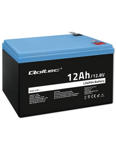 Qoltec Akumulator Lifepo4 Litowo-Żelazowo-Fosforanowy 12.8V 12Ah 153.6Wh Bms