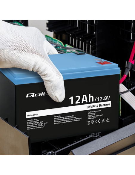 Qoltec Akumulator Lifepo4 Litowo-Żelazowo-Fosforanowy 12.8V 12Ah 153.6Wh Bms