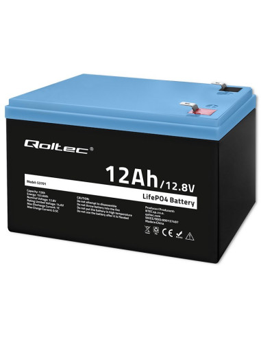 Qoltec Akumulator Lifepo4 Litowo-Żelazowo-Fosforanowy 12.8V 12Ah 153.6Wh Bms