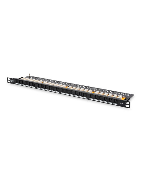 Digitus Panel Krosowy (Patch Panel) High Density 19'' 24X Rj45, Lsa Poziom, Kat.6, Nieekranowany, 0.5U, Czarny, Prowadnica Kabli