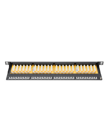 Digitus Panel Krosowy (Patch Panel) High Density 19'' 24X Rj45, Lsa Poziom, Kat.6, Nieekranowany, 0.5U, Czarny, Prowadnica Kabli