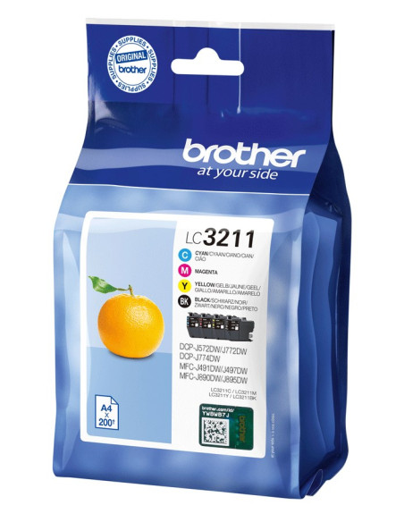 Brother Lc3211Valdr Nabój Z Tuszem 4 Szt. Oryginalny Czarny, Cyjan, Purpurowy, Żółty