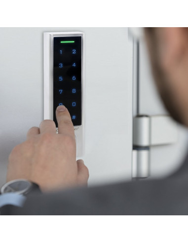 Qoltec Zamek Szyfrowy Dotykowy Proteus Z Czytnikiem Linii Papilarnych | Rfid | Kod | Karta | Brelok | Dzwonek | Ip68 | Em