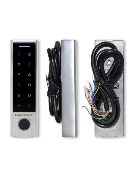 Qoltec Zamek Szyfrowy Dotykowy Proteus Z Czytnikiem Linii Papilarnych | Rfid | Kod | Karta | Brelok | Dzwonek | Ip68 | Em