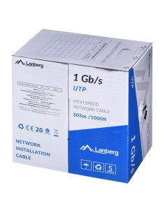 Lanberg Kabel Utp 1Gb/S 305M Drut Cca Czarny Lcu6-10Cc-0305-Bk