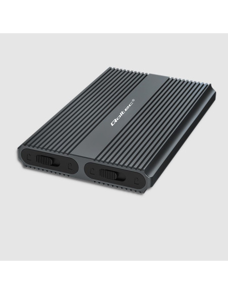 Qoltec Obudowa | Kieszeń Na Dysk M.2 Ssd | Sata | Nvme | Usb-C | Dual 2 X 2Tb