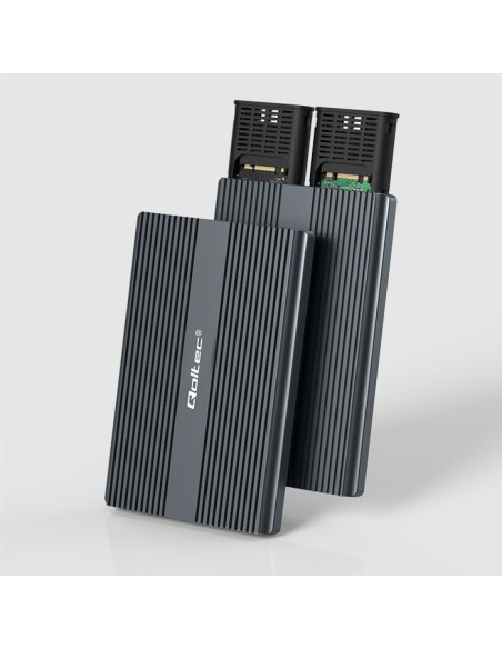 Qoltec Obudowa | Kieszeń Na Dysk M.2 Ssd | Sata | Nvme | Usb-C | Dual 2 X 2Tb