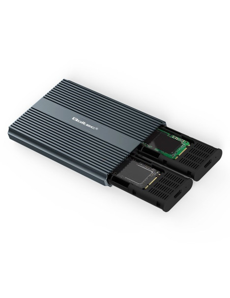 Qoltec Obudowa | Kieszeń Na Dysk M.2 Ssd | Sata | Nvme | Usb-C | Dual 2 X 2Tb