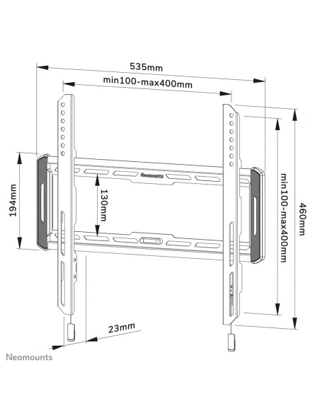 Neomounts Wl30-550Bl14 Uchwyt Do Telewizorów 190,5 Cm (75") Czarny